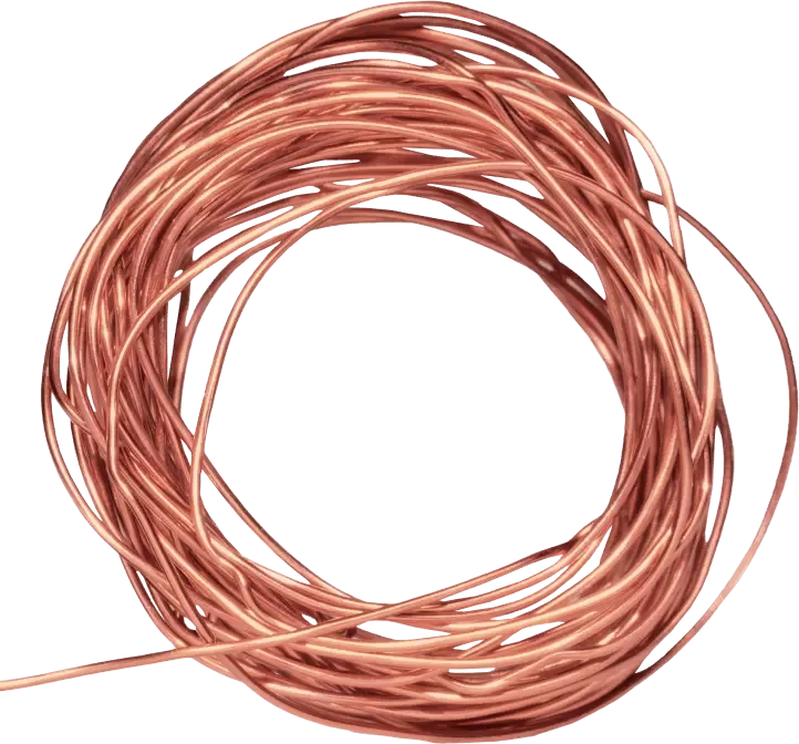Bobine de fil de cuivre dénudé prêt pour le recyclage et la revente.